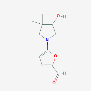 5-(4-Hydroxy-3,3-dimethylpyrrolidin-1-yl)furan-2-carbaldehyde