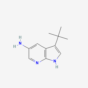 molecular formula C11H15N3 B13152864 1H-Pyrrolo[2,3-b]pyridin-5-amine, 3-(1,1-dimethylethyl)- 