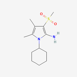 molecular formula C13H22N2O2S B1315291 1-环己基-4,5-二甲基-3-(甲磺酰基)-1H-吡咯-2-胺 CAS No. 77444-87-2