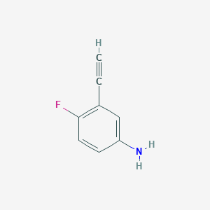 molecular formula C8H6FN B1315292 3-乙炔基-4-氟苯胺 CAS No. 77123-60-5