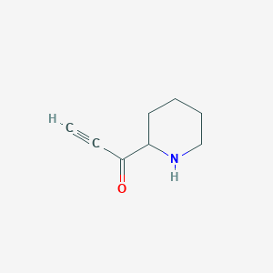 molecular formula C8H11NO B13152957 1-(Piperidin-2-yl)prop-2-yn-1-one 