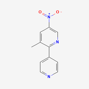 molecular formula C11H9N3O2 B13152973 3-Methyl-5-nitro-2,4'-bipyridine 