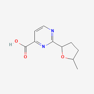 molecular formula C10H12N2O3 B13152977 2-(5-Methyloxolan-2-yl)pyrimidine-4-carboxylic acid 