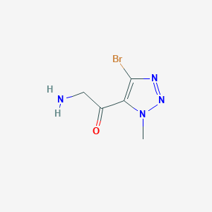 molecular formula C5H7BrN4O B13152996 2-Amino-1-(4-bromo-1-methyl-1H-1,2,3-triazol-5-yl)ethan-1-one 