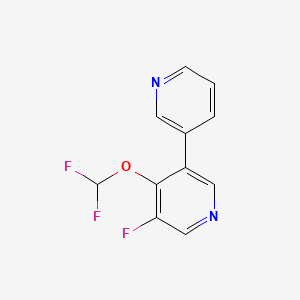 molecular formula C11H7F3N2O B13153070 4-(Difluoromethoxy)-5-fluoro-3,3'-bipyridine 