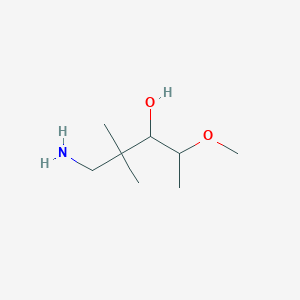 molecular formula C8H19NO2 B13153122 1-Amino-4-methoxy-2,2-dimethylpentan-3-ol 