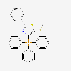 molecular formula C28H23INPSSe B13153147 [5-(Methylselanyl)-2-phenyl-1,3-thiazol-4-yl](triphenyl)phosphanium iodide CAS No. 152877-66-2