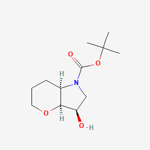 molecular formula C12H21NO4 B13153164 (3R,3aS,7aR)-tert-butyl3-hydroxyhexahydropyrano[3,2-b]pyrrole-1(2H)-carboxylate 