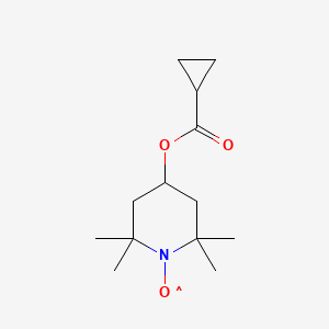 molecular formula C13H22NO3 B13153181 1-Piperidinyloxy, 4-[(cyclopropylcarbonyl)oxy]-2,2,6,6-tetramethyl- 