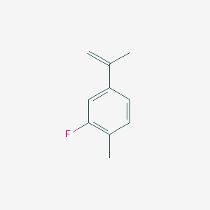 molecular formula C10H11F B13153242 2-Fluoro-1-methyl-4-(prop-1-EN-2-YL)benzene 