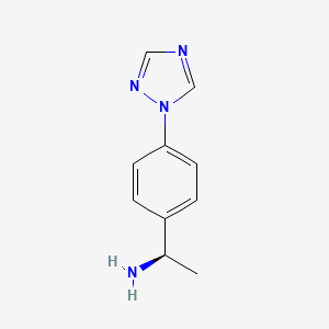 molecular formula C10H12N4 B13153250 (1R)-1-[4-(1H-1,2,4-triazol-1-yl)phenyl]ethan-1-amine 