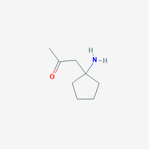 molecular formula C8H15NO B13153268 1-(1-Aminocyclopentyl)propan-2-one 