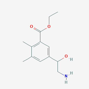 molecular formula C13H19NO3 B13153289 Ethyl5-(2-amino-1-hydroxyethyl)-2,3-dimethylbenzoate 