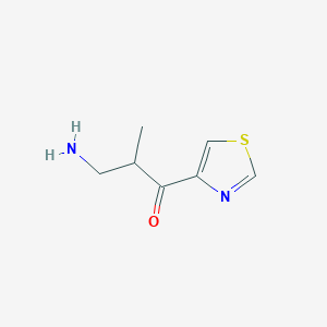 molecular formula C7H10N2OS B13153300 3-Amino-2-methyl-1-(1,3-thiazol-4-yl)propan-1-one 