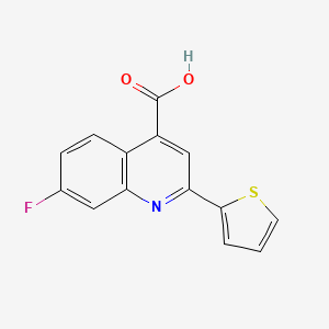 molecular formula C14H8FNO2S B13153311 7-Fluoro-2-thien-2-ylquinoline-4-carboxylic acid 