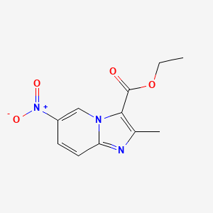molecular formula C11H11N3O4 B1315333 2-甲基-6-硝基咪唑并[1,2-a]吡啶-3-羧酸乙酯 CAS No. 81438-60-0