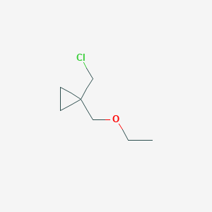 molecular formula C7H13ClO B13153352 1-(Chloromethyl)-1-(ethoxymethyl)cyclopropane 