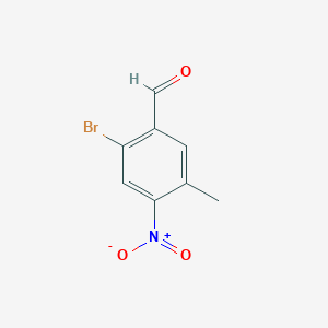 molecular formula C8H6BrNO3 B13153365 2-Bromo-5-methyl-4-nitrobenzaldehyde 