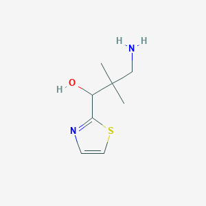 molecular formula C8H14N2OS B13153377 3-Amino-2,2-dimethyl-1-(1,3-thiazol-2-YL)propan-1-OL 