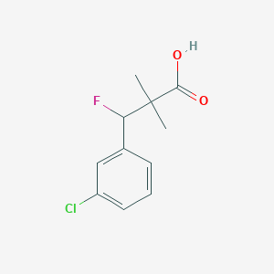 molecular formula C11H12ClFO2 B13153393 3-(3-Chlorophenyl)-3-fluoro-2,2-dimethylpropanoic acid 