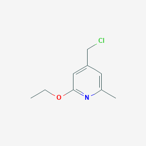 molecular formula C9H12ClNO B13153403 4-(Chloromethyl)-2-ethoxy-6-methylpyridine 