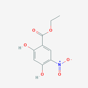 molecular formula C9H9NO6 B13153412 Ethyl 2,4-dihydroxy-5-nitrobenzoate 