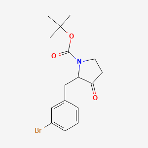 molecular formula C16H20BrNO3 B13153422 1-Boc-2-(3-bromobenzyl)-3-pyrrolidinone 