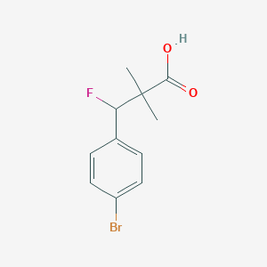 molecular formula C11H12BrFO2 B13153443 3-(4-Bromophenyl)-3-fluoro-2,2-dimethylpropanoic acid 