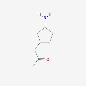 molecular formula C8H15NO B13153466 1-(3-Aminocyclopentyl)propan-2-one 