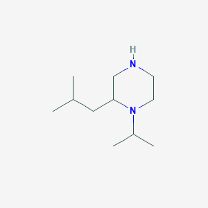 molecular formula C11H24N2 B13153471 2-(2-Methylpropyl)-1-(propan-2-yl)piperazine 