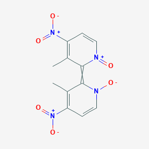 molecular formula C12H10N4O6 B13153481 3,3'-Dimethyl-4,4'-dinitro-[2,2'-bipyridine]1,1'-dioxide 