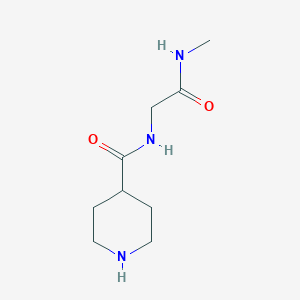 molecular formula C9H17N3O2 B13153494 N-[2-(methylamino)-2-oxoethyl]piperidine-4-carboxamide 