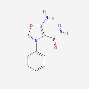 molecular formula C10H11N3O2 B13153508 5-Amino-3-phenyl-2,3-dihydrooxazole-4-carboxamide 