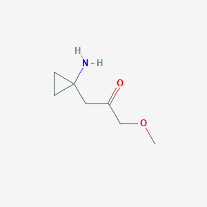 molecular formula C7H13NO2 B13153539 1-(1-Aminocyclopropyl)-3-methoxypropan-2-one 