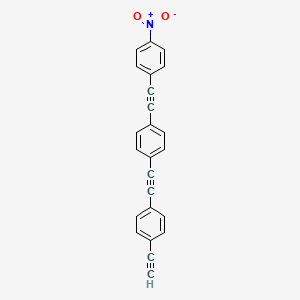 molecular formula C24H13NO2 B1315355 1-Ethynyl-4-((4-((4-nitrophenyl)ethynyl)phenyl)ethynyl)benzene CAS No. 377776-32-4