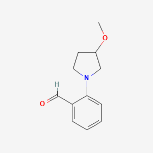 molecular formula C12H15NO2 B13153564 2-(3-Methoxypyrrolidin-1-yl)benzaldehyde 