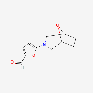 molecular formula C11H13NO3 B13153576 5-(8-Oxa-3-azabicyclo[3.2.1]octan-3-yl)furan-2-carbaldehyde 