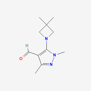 5-(3,3-Dimethylazetidin-1-yl)-1,3-dimethyl-1H-pyrazole-4-carbaldehyde