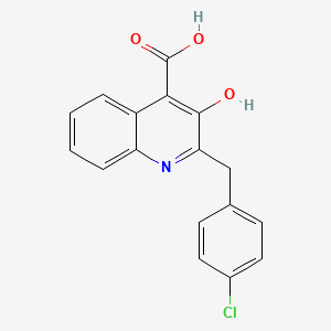 molecular formula C17H12ClNO3 B13153590 4-Quinolinecarboxylic acid, 2-[(4-chlorophenyl)methyl]-3-hydroxy- CAS No. 851519-97-6