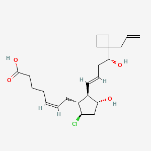 molecular formula C23H35ClO4 B13153605 (Z)-7-[(1R,2R,3R,5R)-5-chloro-3-hydroxy-2-[(E,4R)-4-hydroxy-4-(1-prop-2-enylcyclobutyl)but-1-enyl]cyclopentyl]hept-5-enoic acid 