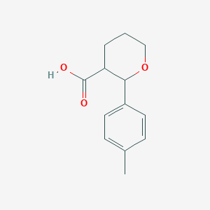 molecular formula C13H16O3 B13153606 2-(4-Methylphenyl)oxane-3-carboxylic acid 