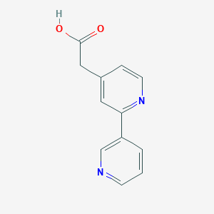 molecular formula C12H10N2O2 B13153610 2-(2-Pyridin-3-ylpyridin-4-yl)acetic acid 