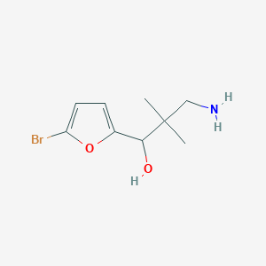 molecular formula C9H14BrNO2 B13153621 3-Amino-1-(5-bromofuran-2-yl)-2,2-dimethylpropan-1-ol 