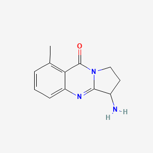 molecular formula C12H13N3O B13153633 3-amino-8-methyl-1H,2H,3H,9H-pyrrolo[2,1-b]quinazolin-9-one 