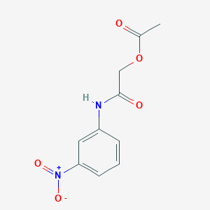 molecular formula C10H10N2O5 B13153637 Acetamide, N-(3-nitrophenyl)-2-acetoxy- 