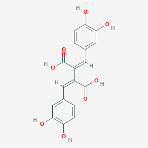 molecular formula C18H14O8 B13153643 2,3-Bis(3,4-dihydroxybenzylidene)succinicacid 