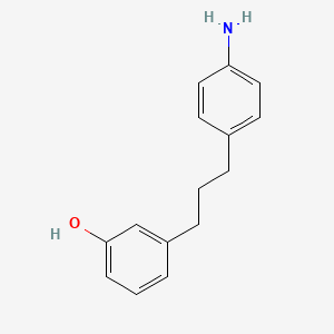 molecular formula C15H17NO B13153646 3-[3-(4-Aminophenyl)propyl]phenol 