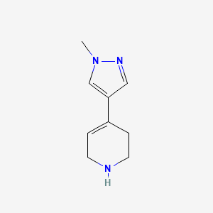 molecular formula C9H13N3 B13153648 4-(1-methyl-1H-pyrazol-4-yl)-1,2,3,6-tetrahydropyridine 