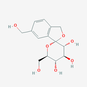 molecular formula C14H18O7 B13153660 (1S,3'R,4'S,5'S,6'R)-6,6'-Bis(hydroxymethyl)-3',4',5',6'-tetrahydro-3H-spiro[isobenzofuran-1,2'-pyran]-3',4',5'-triol 