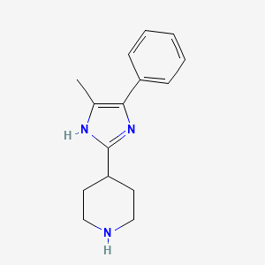 molecular formula C15H19N3 B13153683 4-(4-Methyl-5-phenyl-1H-imidazol-2-yl)piperidine 